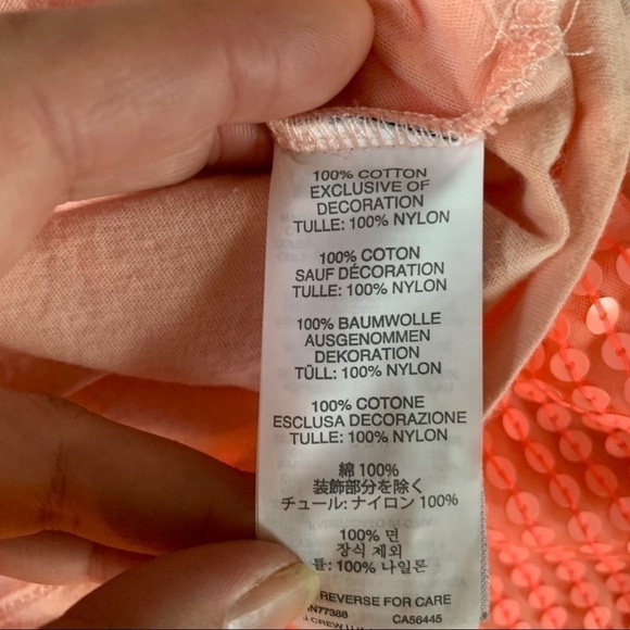 Crewcuts Neon Orange Sequin Tunic T-shirt Dress 4 - Picture 5 of 6